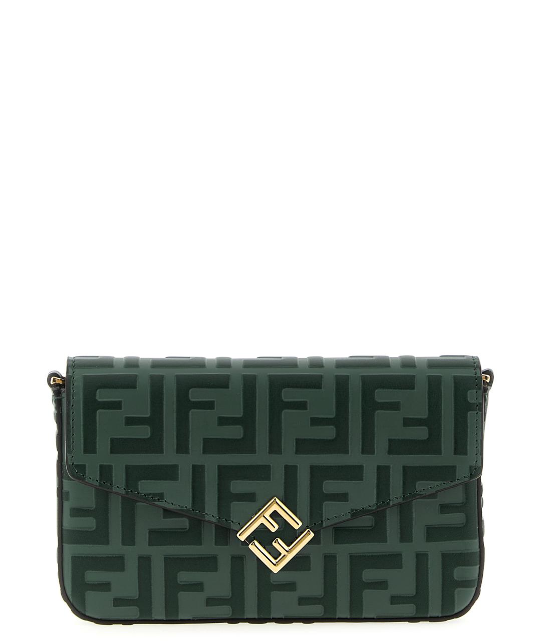 FENDI Зеленый кожаный кошелек, фото 1