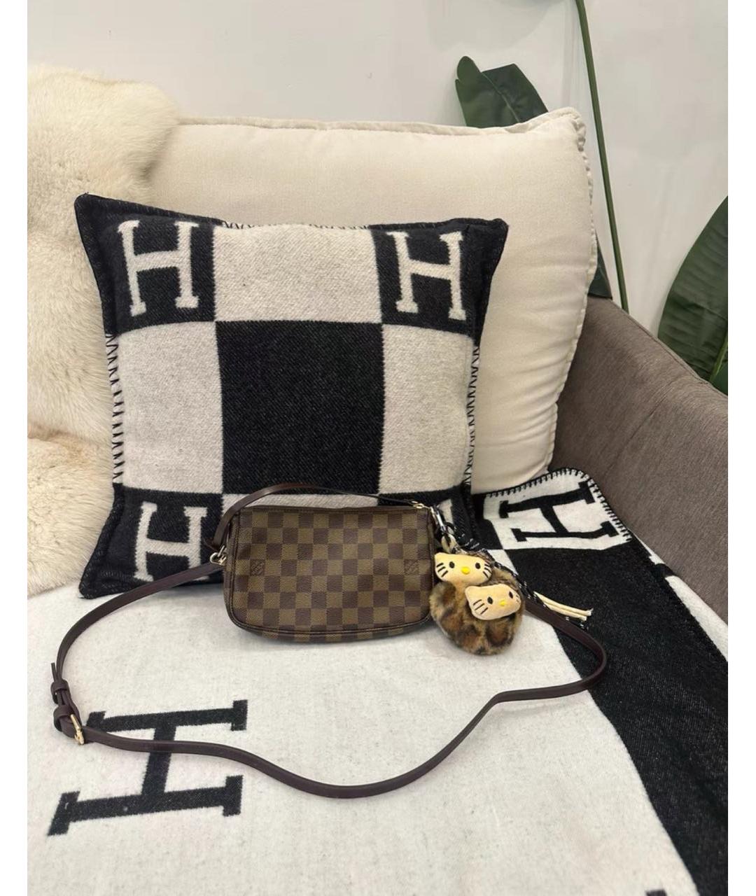 LOUIS VUITTON Коричневая кожаная сумка с короткими ручками, фото 2