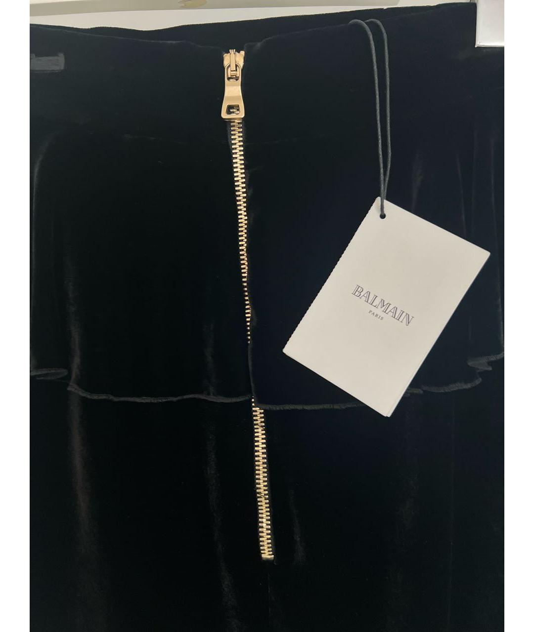 BALMAIN Черная вискозная юбка миди, фото 3