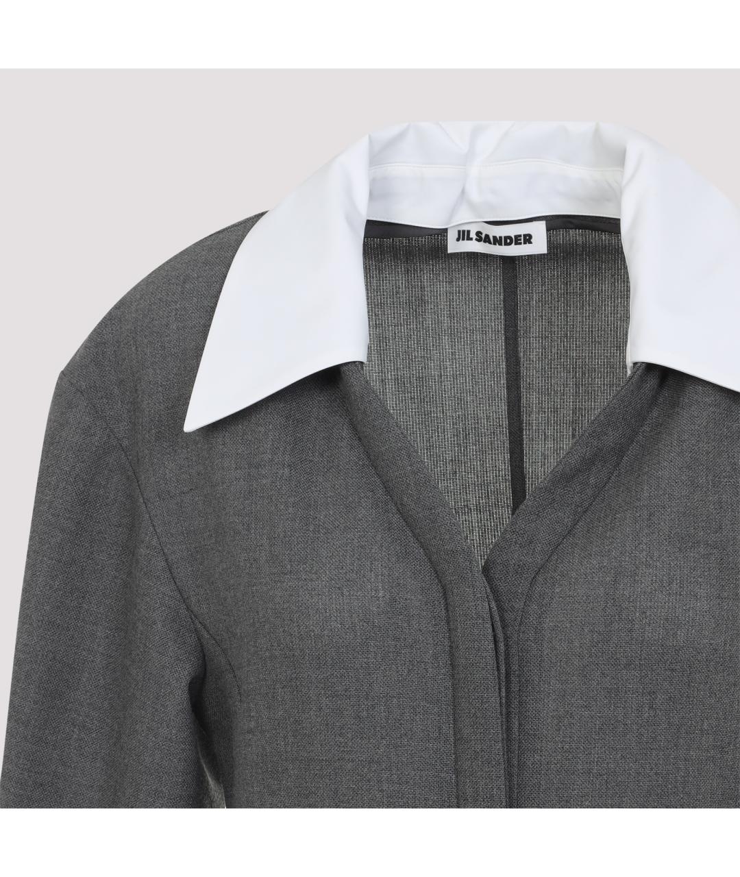 JIL SANDER Антрацитовое шерстяное платье, фото 4