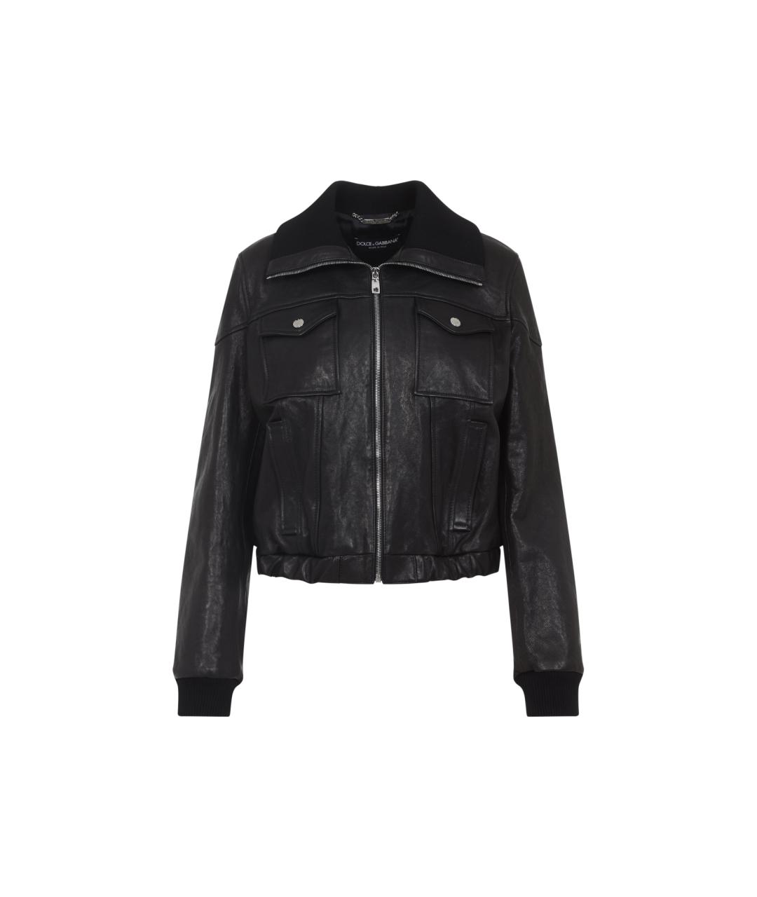 DOLCE&GABBANA Черная кожаная куртка, фото 1