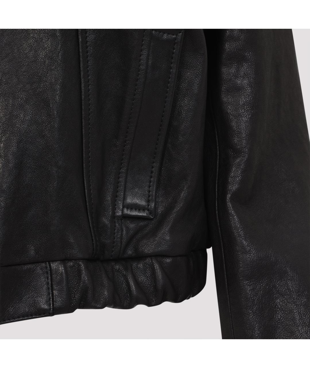 DOLCE&GABBANA Черная кожаная куртка, фото 3