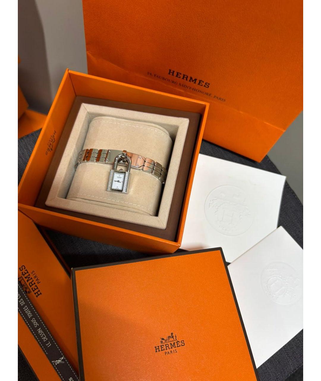 HERMES Серебряные часы, фото 2