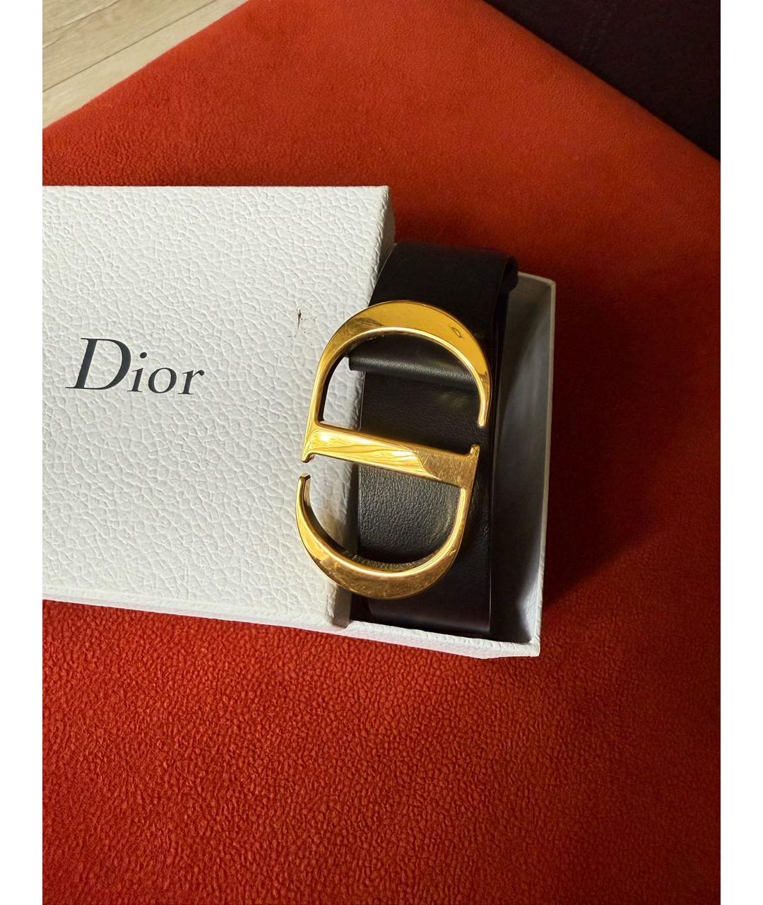 CHRISTIAN DIOR Черный кожаный ремень, фото 6