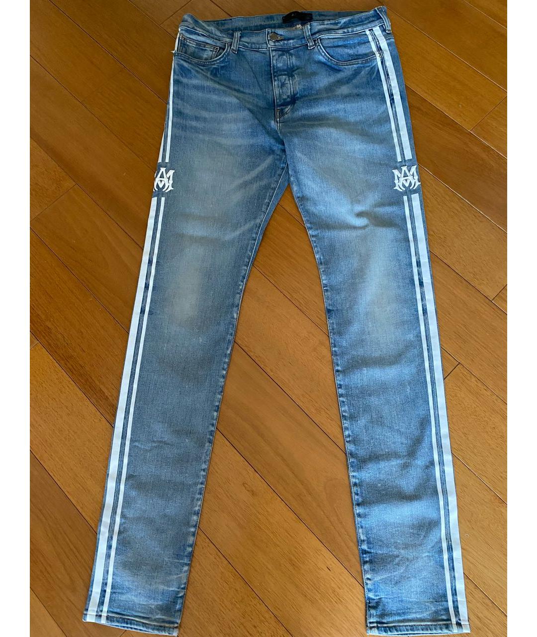 AMIRI Голубые хлопковые джинсы скинни, фото 8
