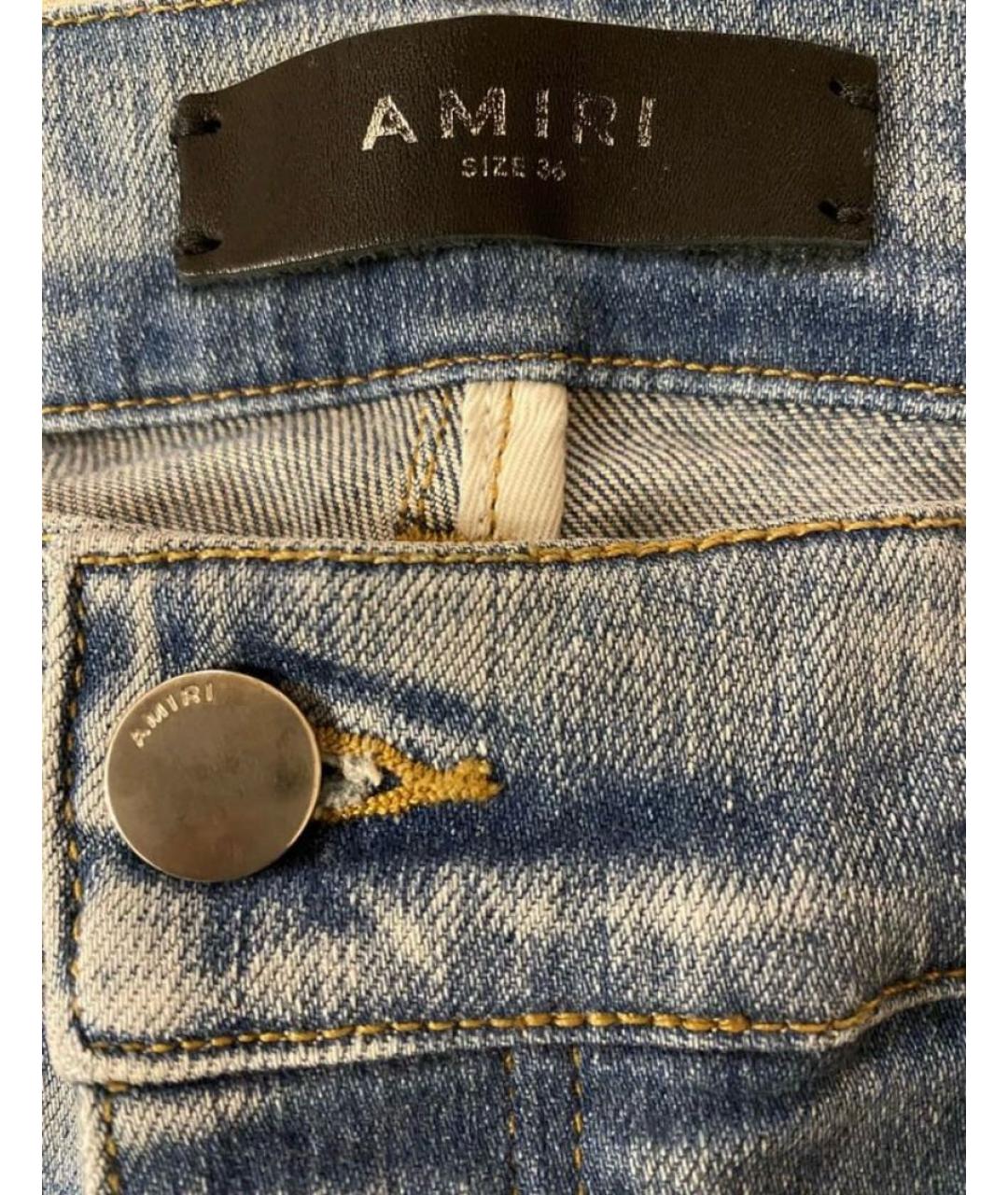 AMIRI Голубые хлопковые джинсы скинни, фото 7