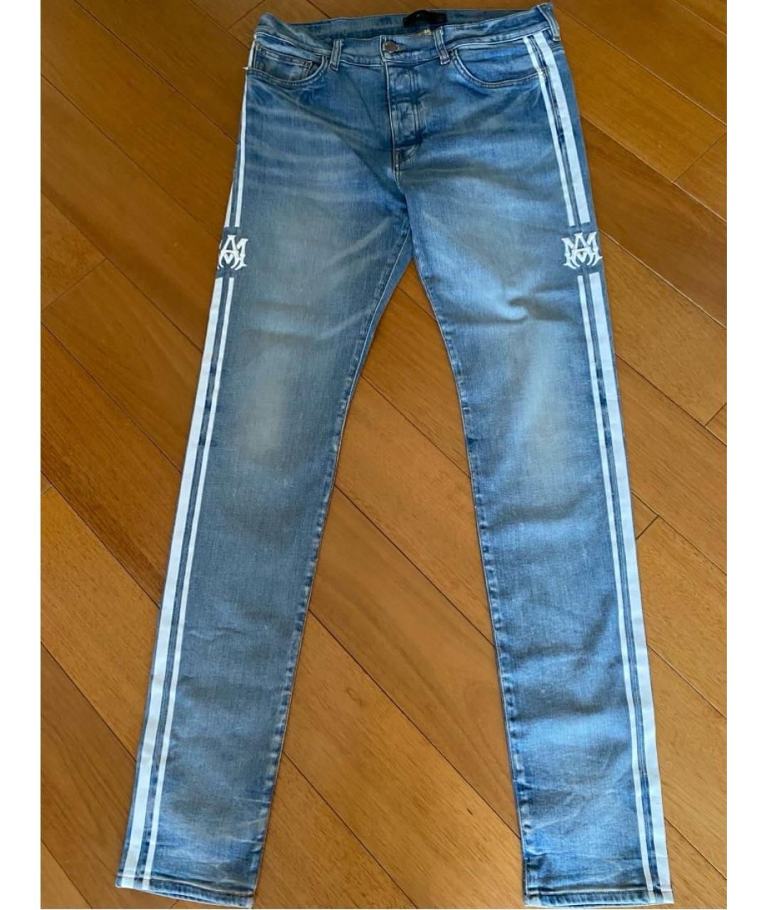 AMIRI Голубые хлопковые джинсы скинни, фото 2