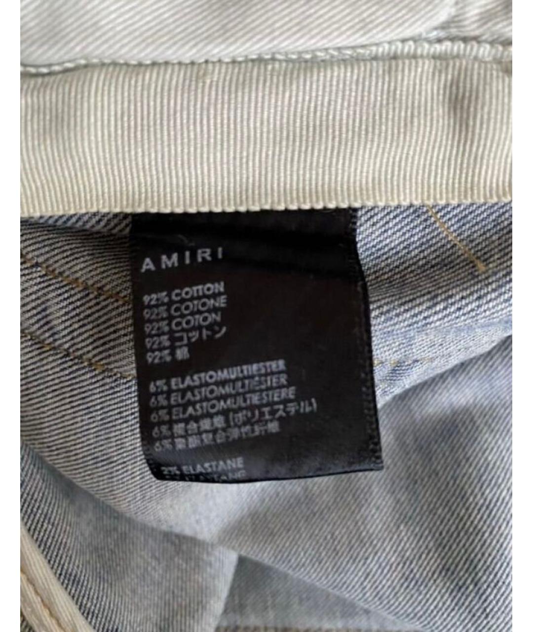 AMIRI Голубые хлопковые джинсы скинни, фото 5
