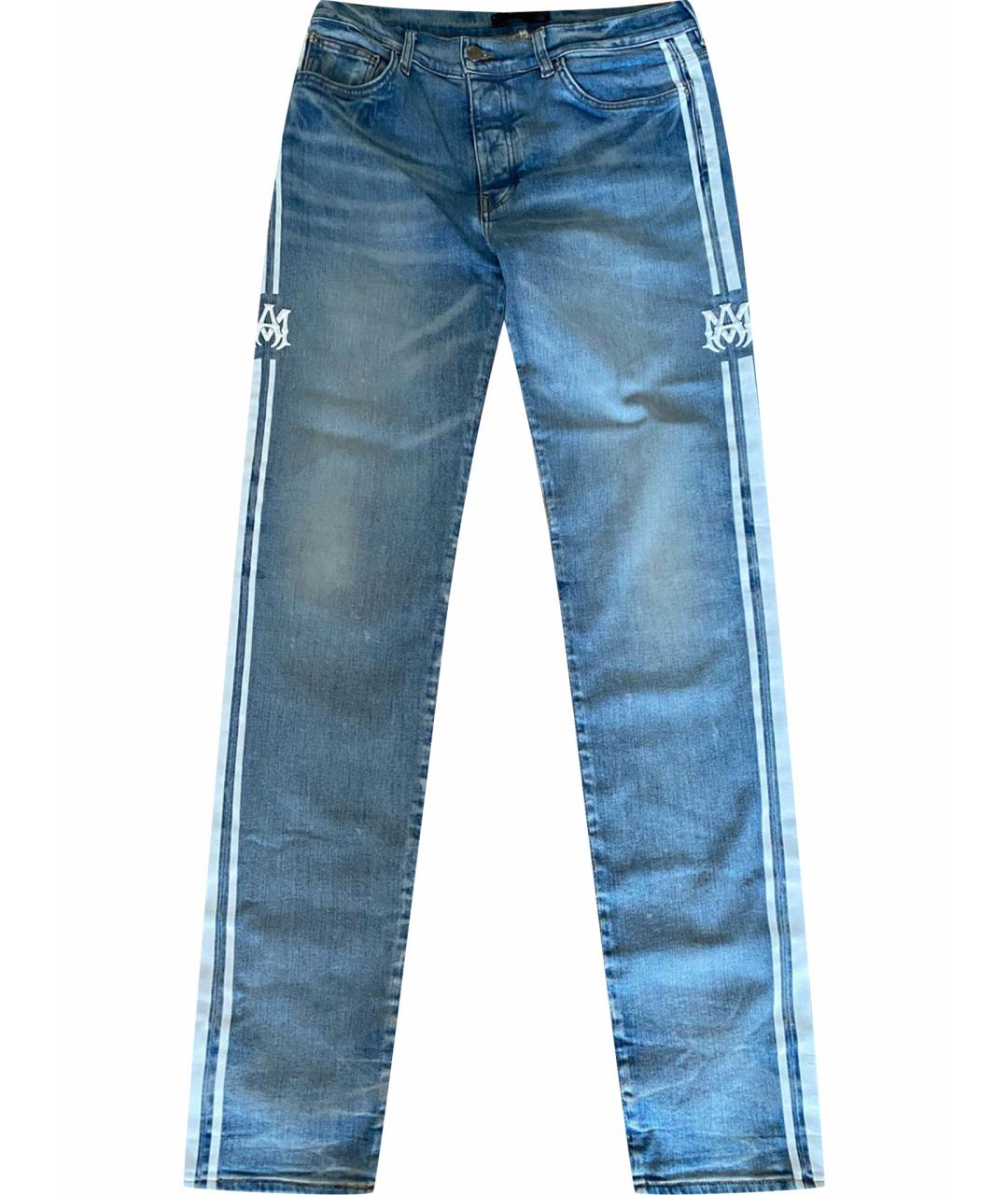 AMIRI Голубые хлопковые джинсы скинни, фото 1