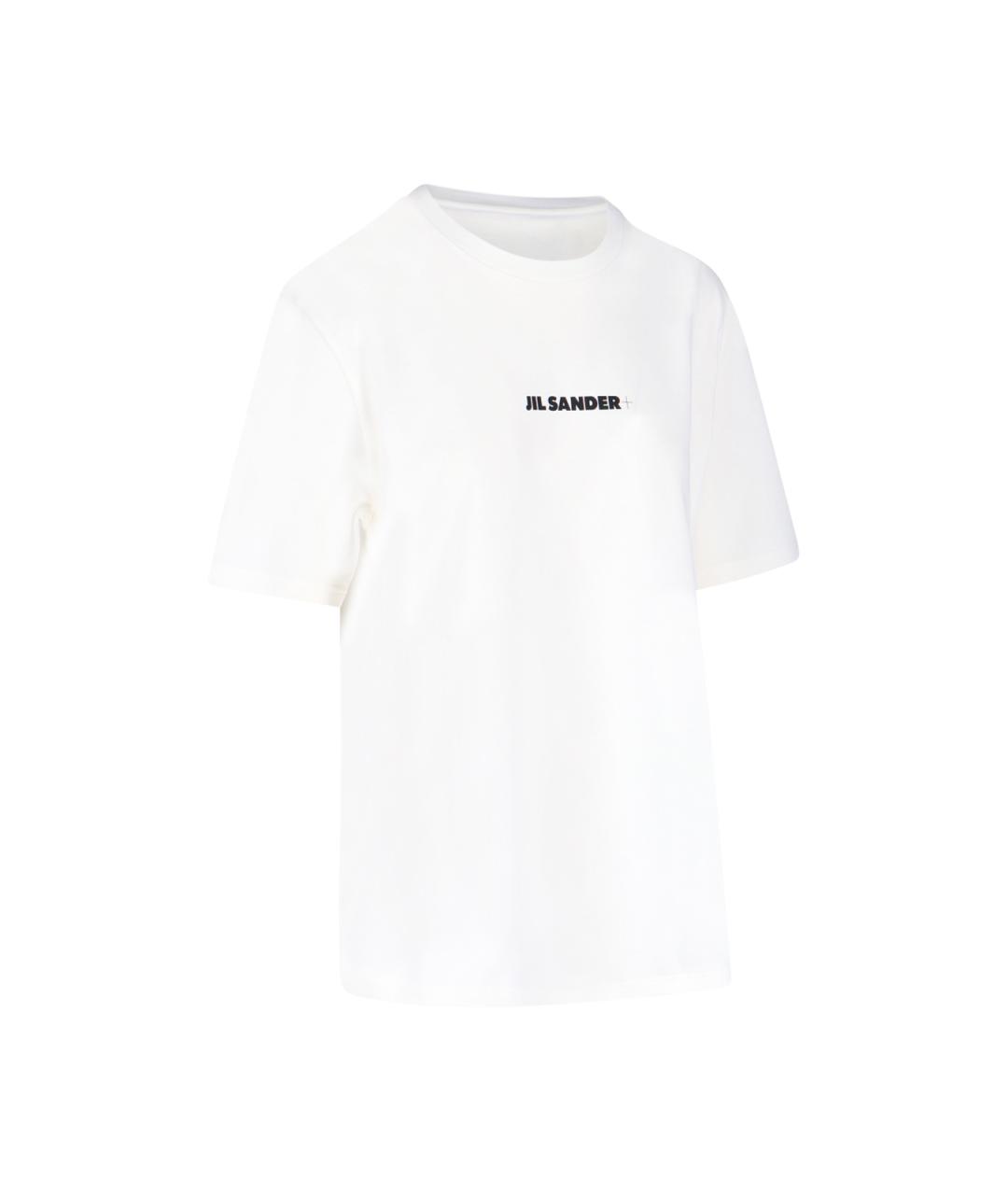 JIL SANDER Белая хлопковая футболка, фото 2