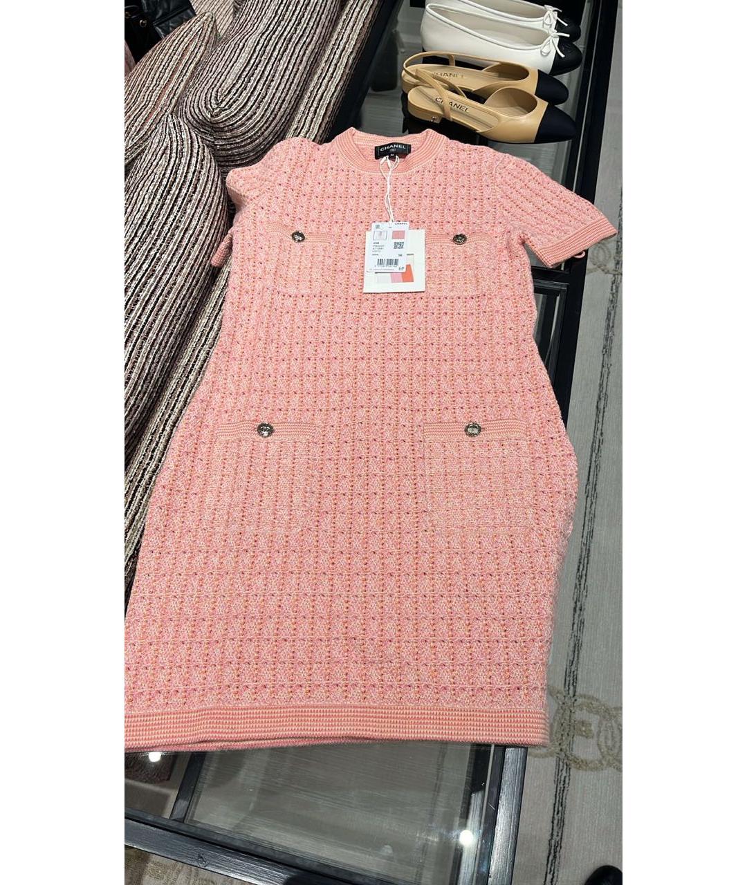 CHANEL Розовое хлопковое повседневное платье, фото 6