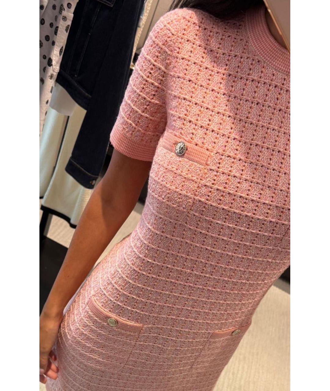 CHANEL Розовое хлопковое повседневное платье, фото 5