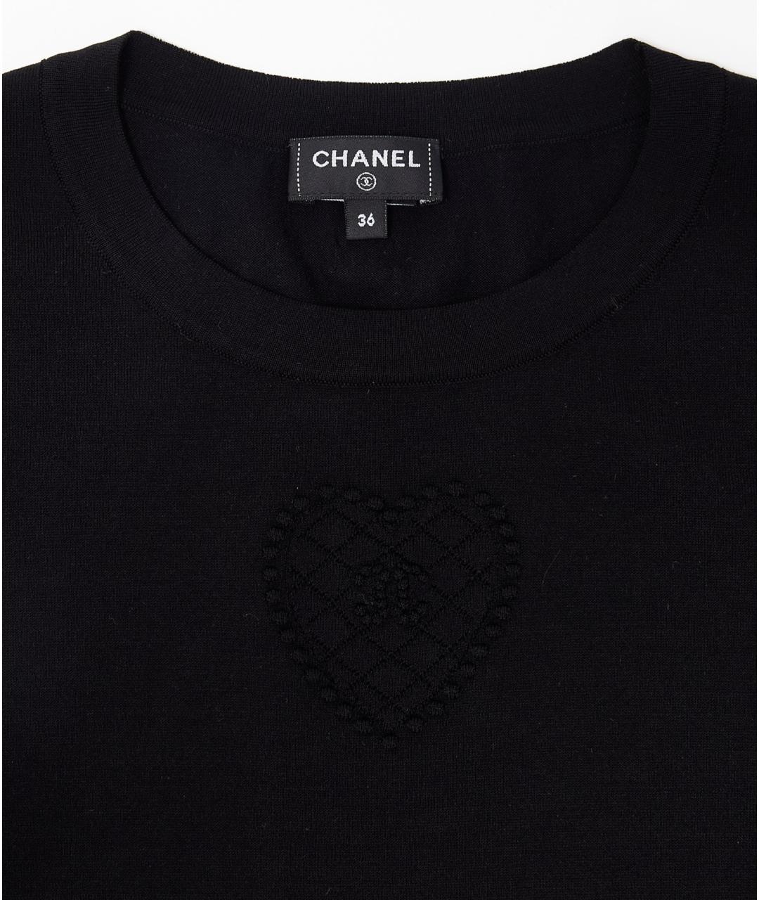 CHANEL Черная хлопковая футболка, фото 3