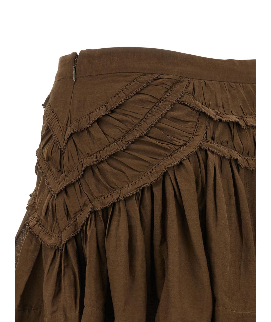 ISABEL MARANT ETOILE Коричневая хлопковая юбка мини, фото 4