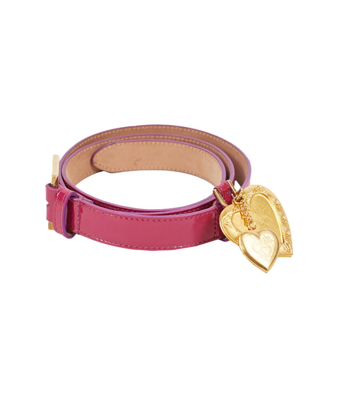 DOLCE&GABBANA Фиолетовый ремень из лакированной кожи, фото 1
