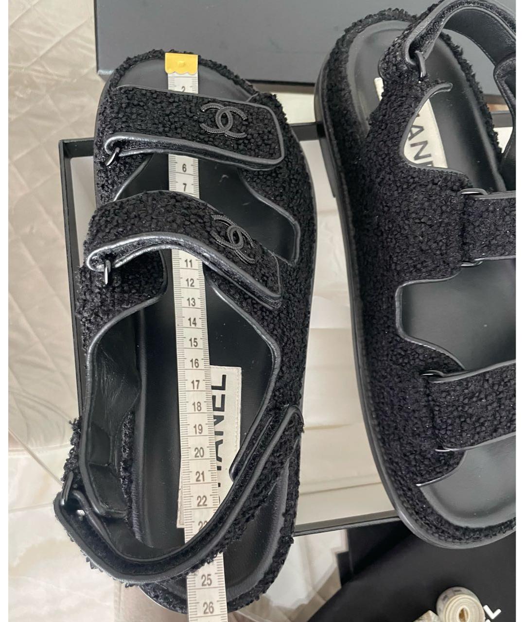 CHANEL Черные сандалии, фото 6