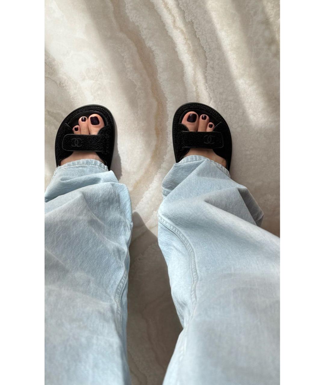 CHANEL Черные сандалии, фото 7