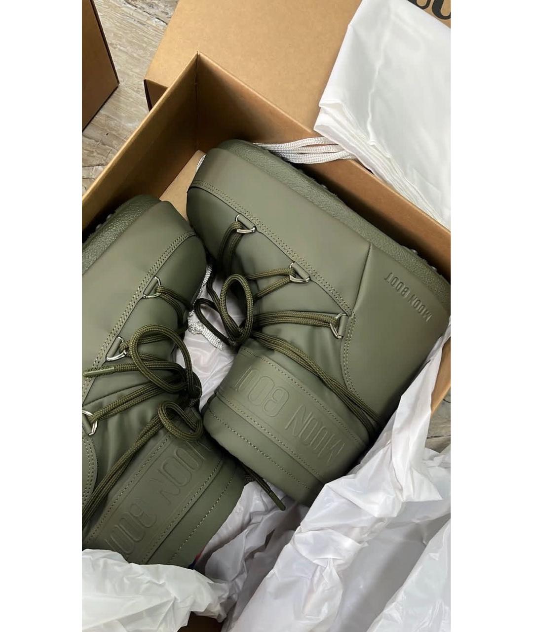 MOON BOOT Хаки резиновые ботинки, фото 3