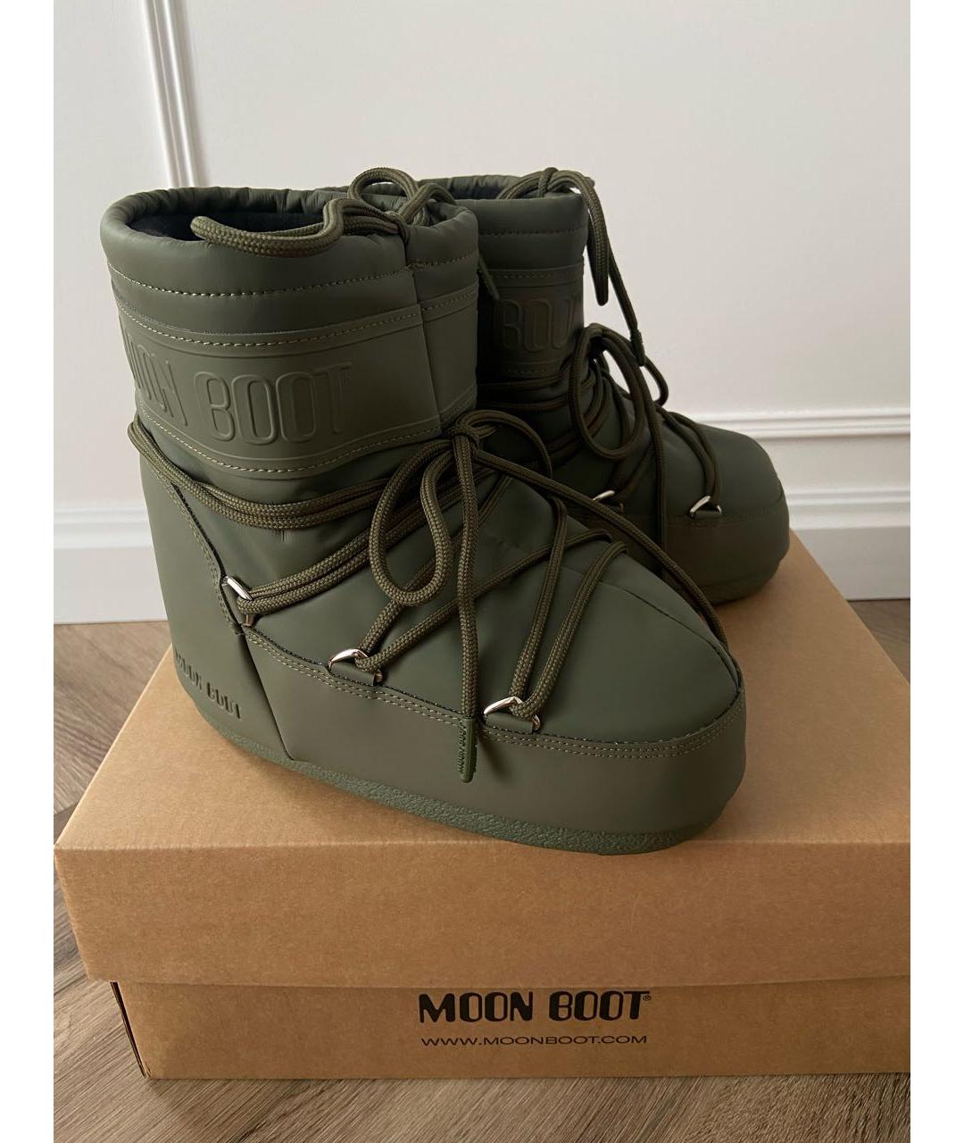 MOON BOOT Хаки резиновые ботинки, фото 6