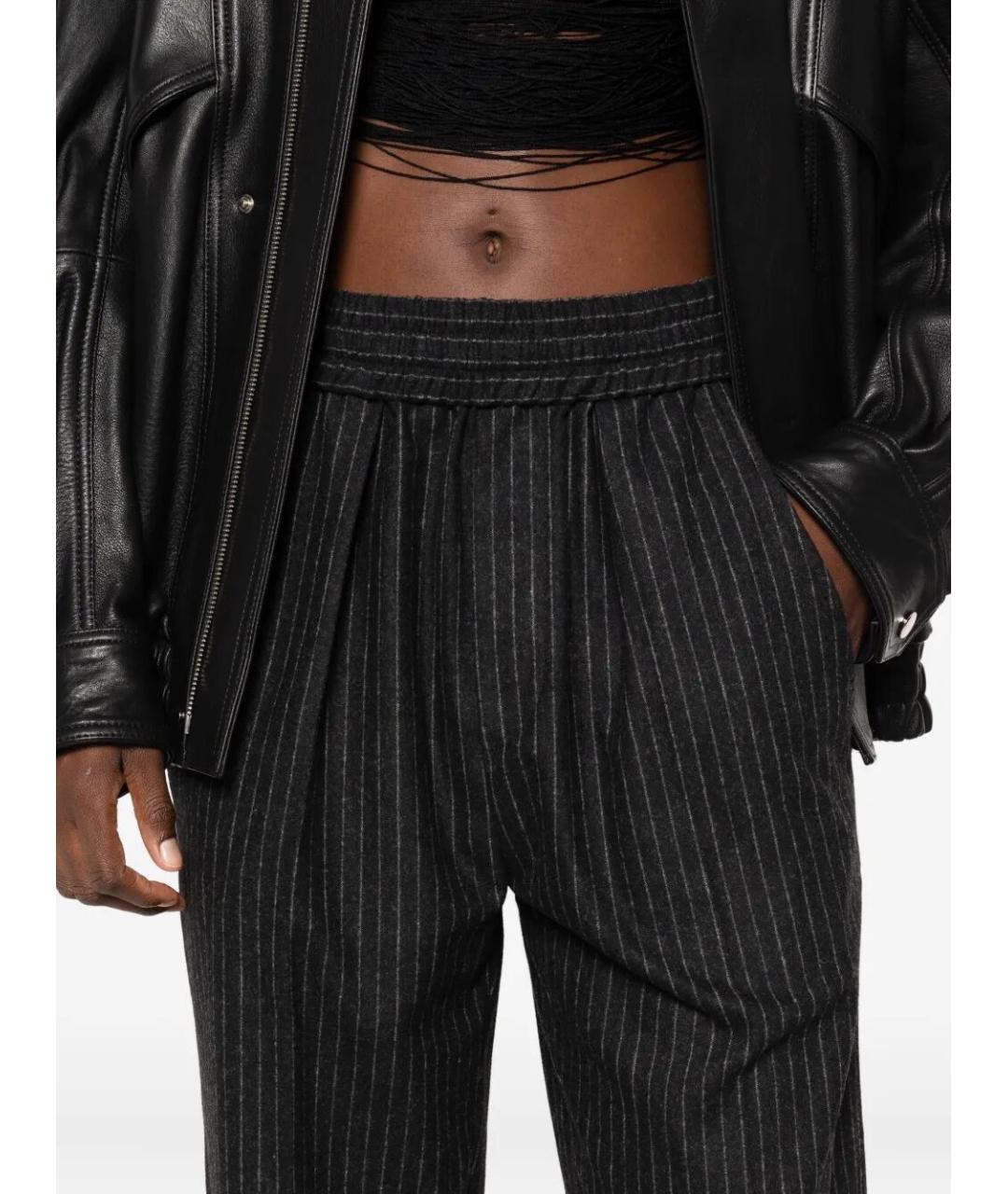 ISABEL MARANT Антрацитовые шерстяные прямые брюки, фото 3