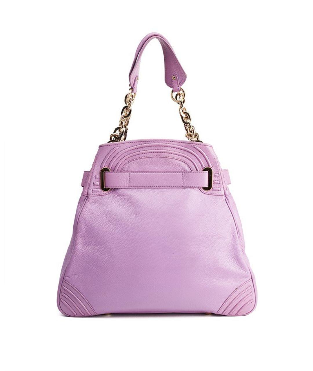 VERSACE Фиолетовая кожаная сумка через плечо, фото 3