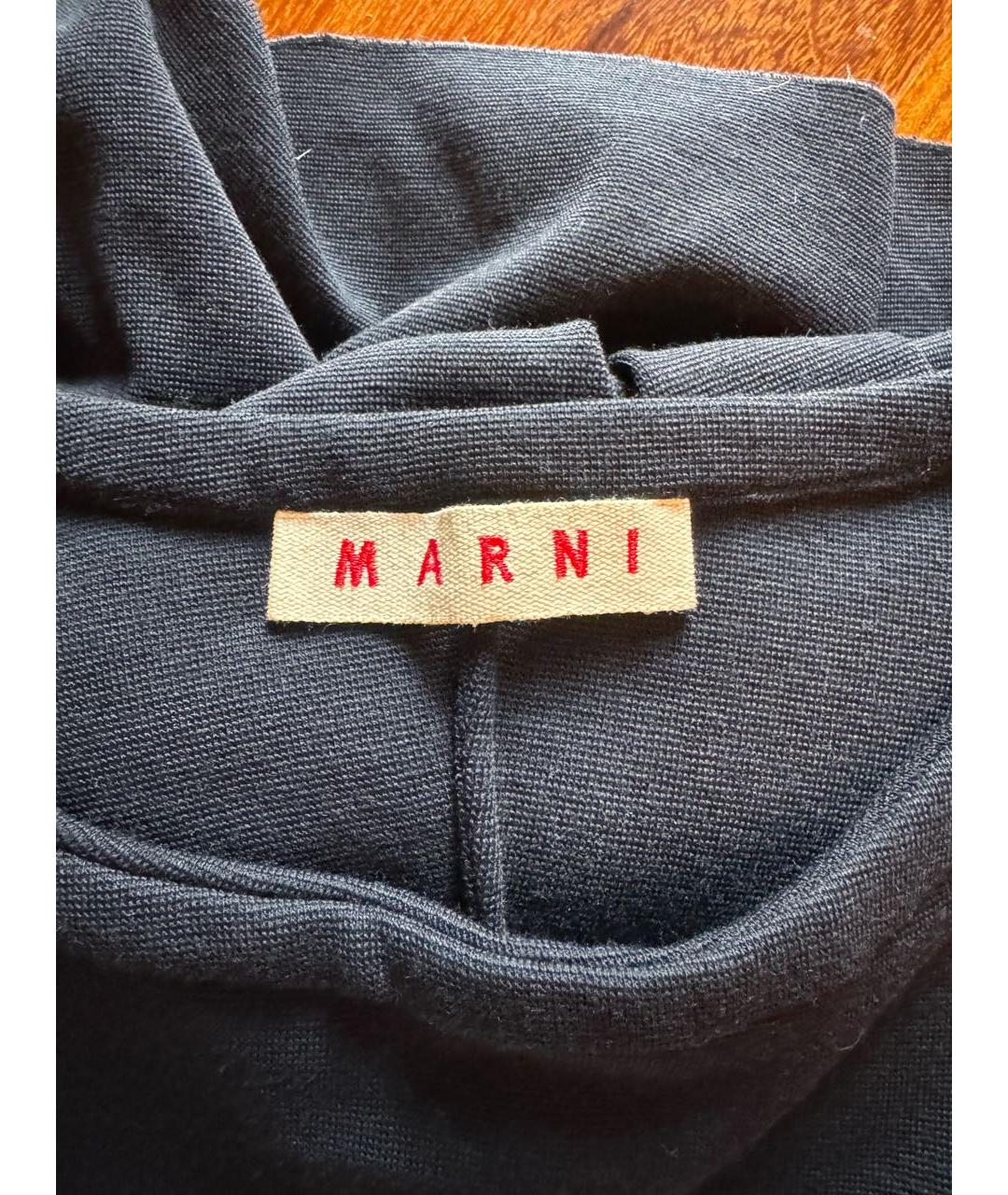 MARNI Черное вискозное повседневное платье, фото 3
