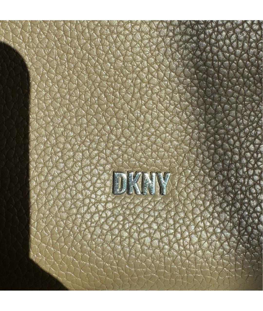 DKNY Коричневая кожаная сумка с короткими ручками, фото 8