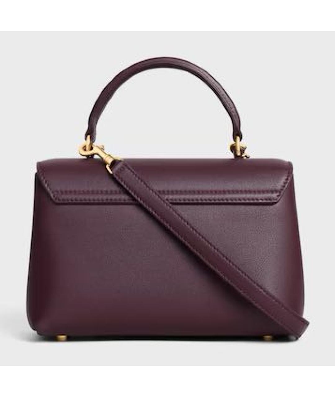 CELINE Бордовая кожаная сумка через плечо, фото 3