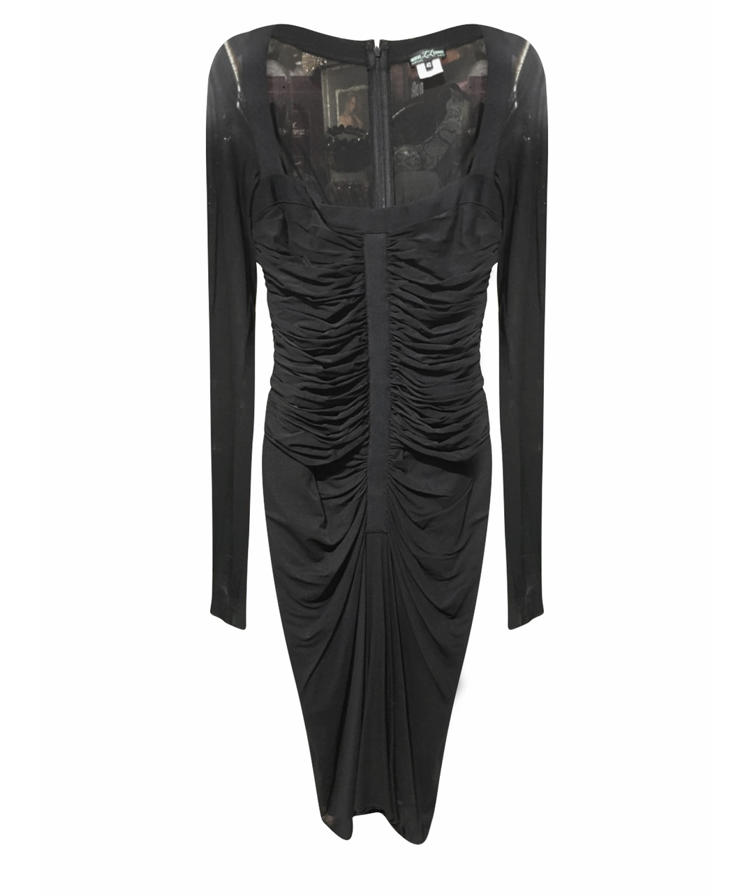 HERVE LEROUX Черное хлопко-эластановое коктейльное платье, фото 1
