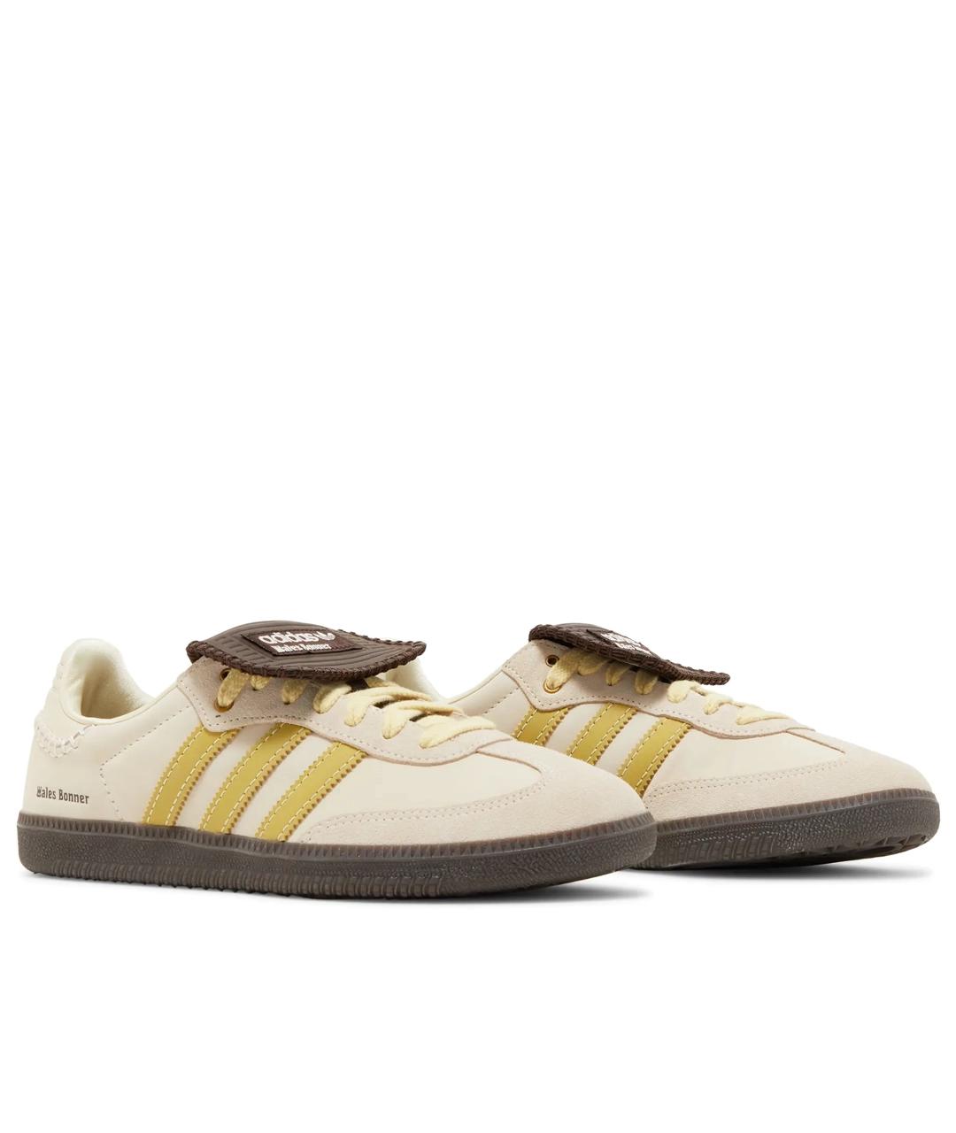 ADIDAS Бежевые кожаные низкие кроссовки / кеды, фото 2