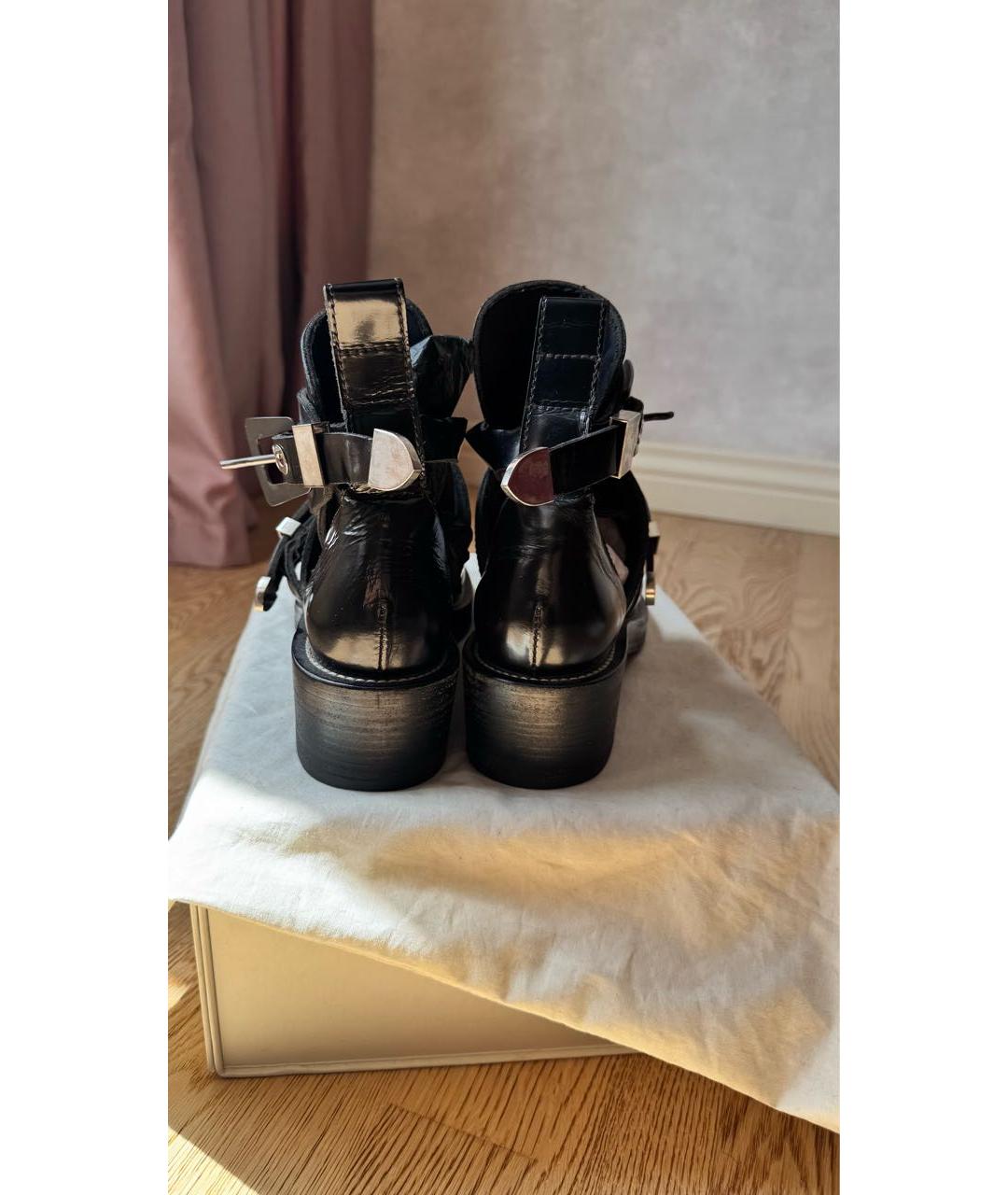 BALENCIAGA Черные ботинки из лакированной кожи, фото 4