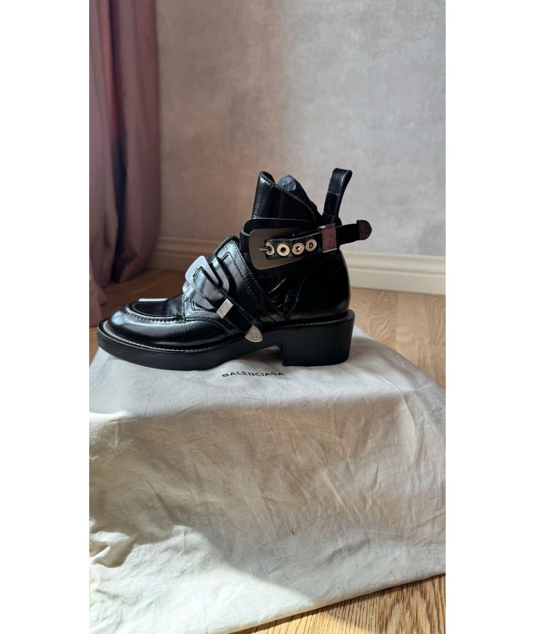 BALENCIAGA Черные ботинки из лакированной кожи, фото 9