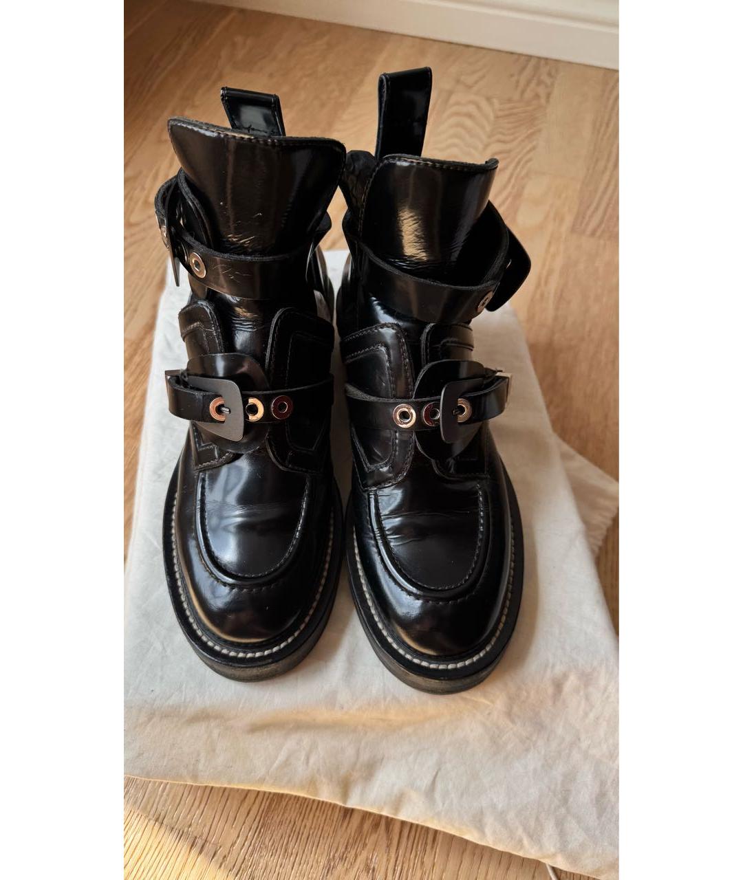 BALENCIAGA Черные ботинки из лакированной кожи, фото 3