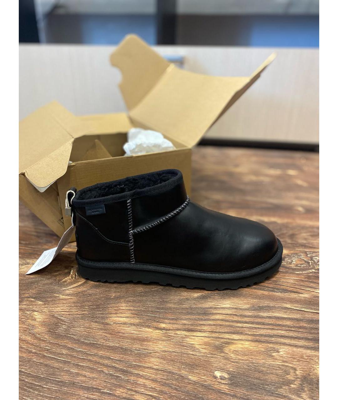 UGG AUSTRALIA Черные кожаные ботинки, фото 8