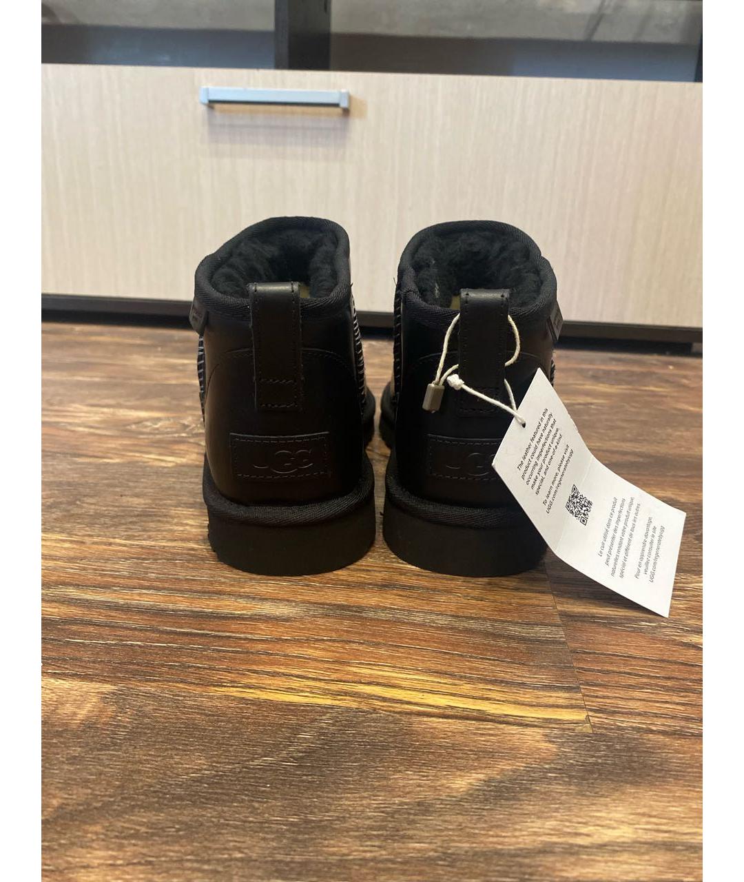 UGG AUSTRALIA Черные кожаные ботинки, фото 4