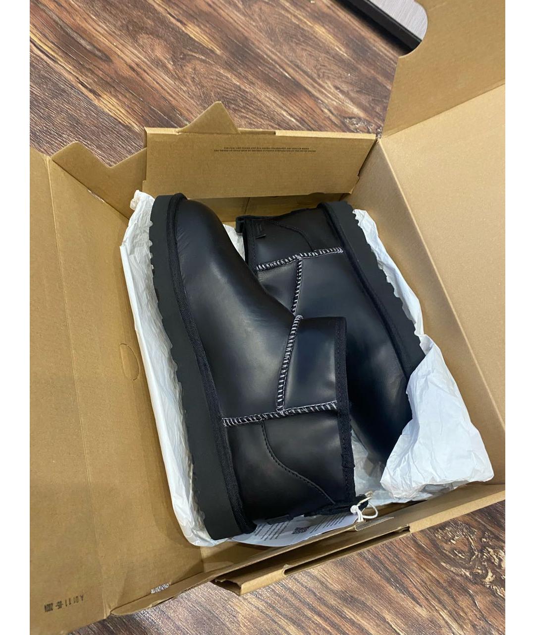 UGG AUSTRALIA Черные кожаные ботинки, фото 6