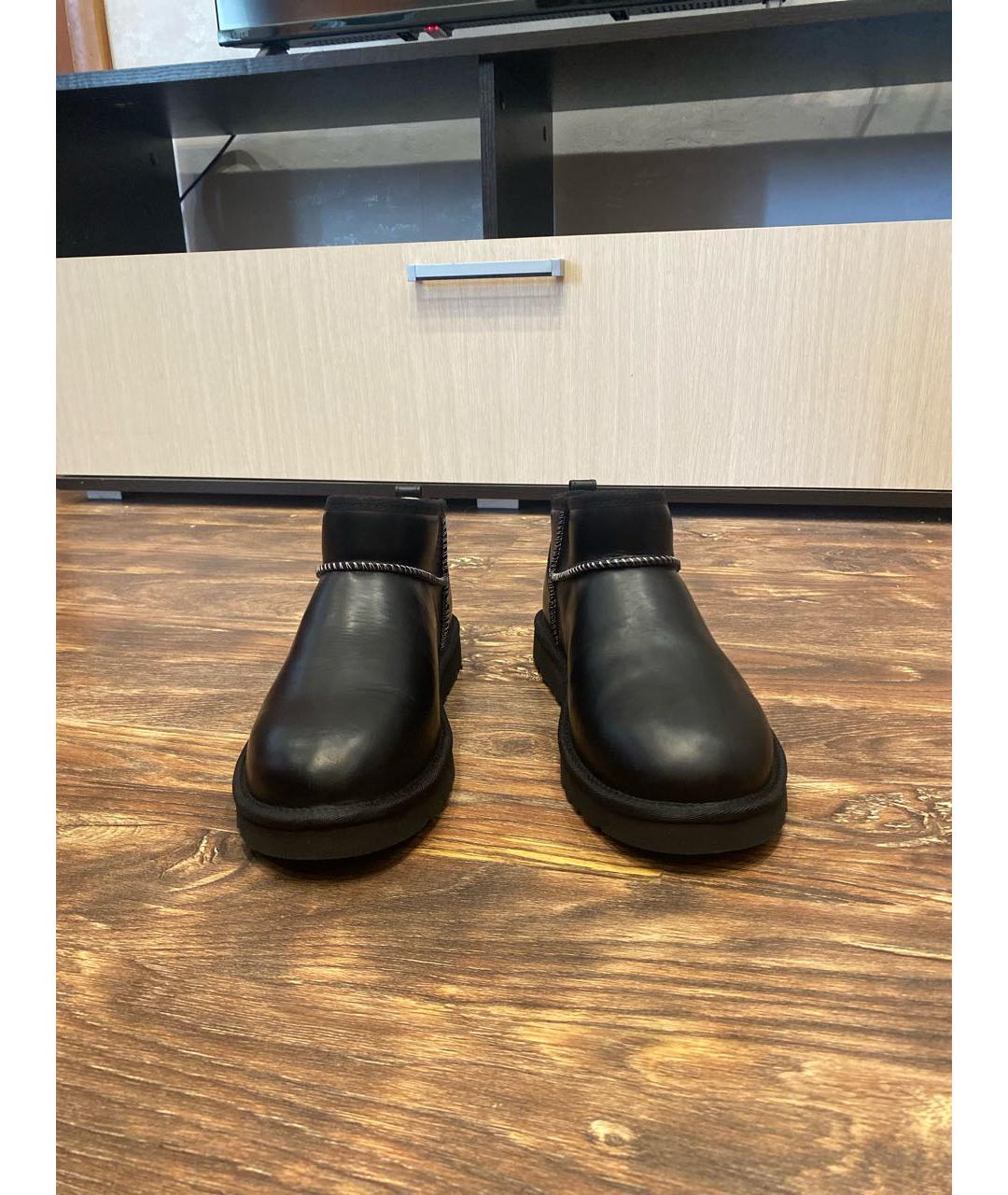UGG AUSTRALIA Черные кожаные ботинки, фото 2