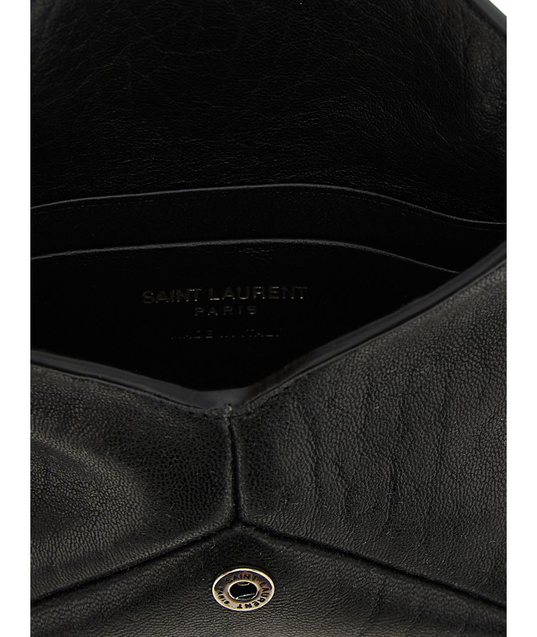 SAINT LAURENT Черный кожаный кардхолдер, фото 3