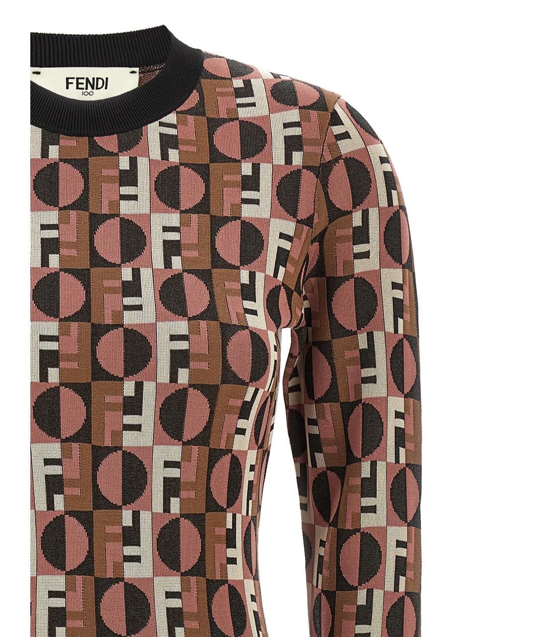 FENDI Мульти вискозное повседневное платье, фото 3