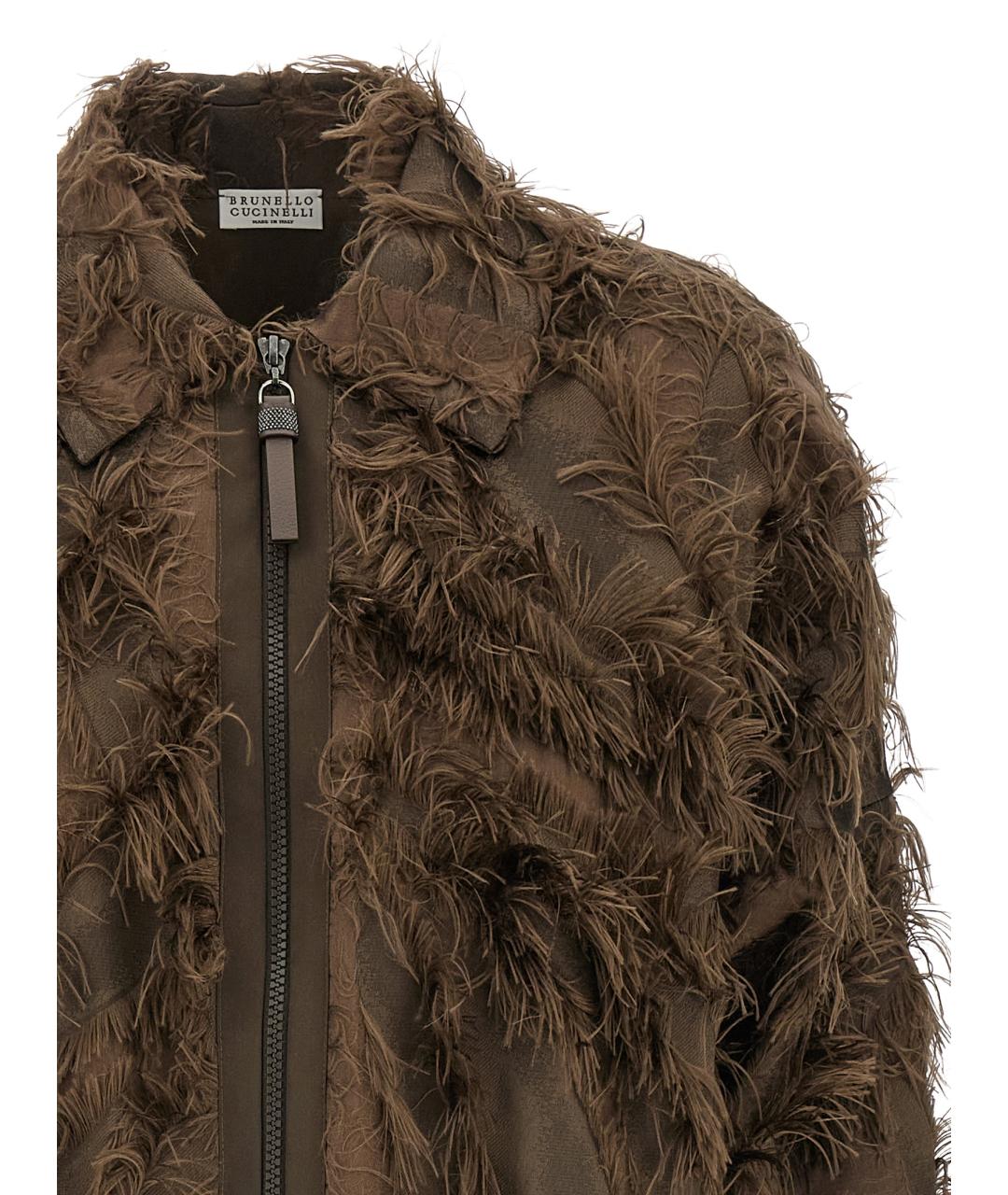 BRUNELLO CUCINELLI Коричневая хлопковая куртка, фото 3