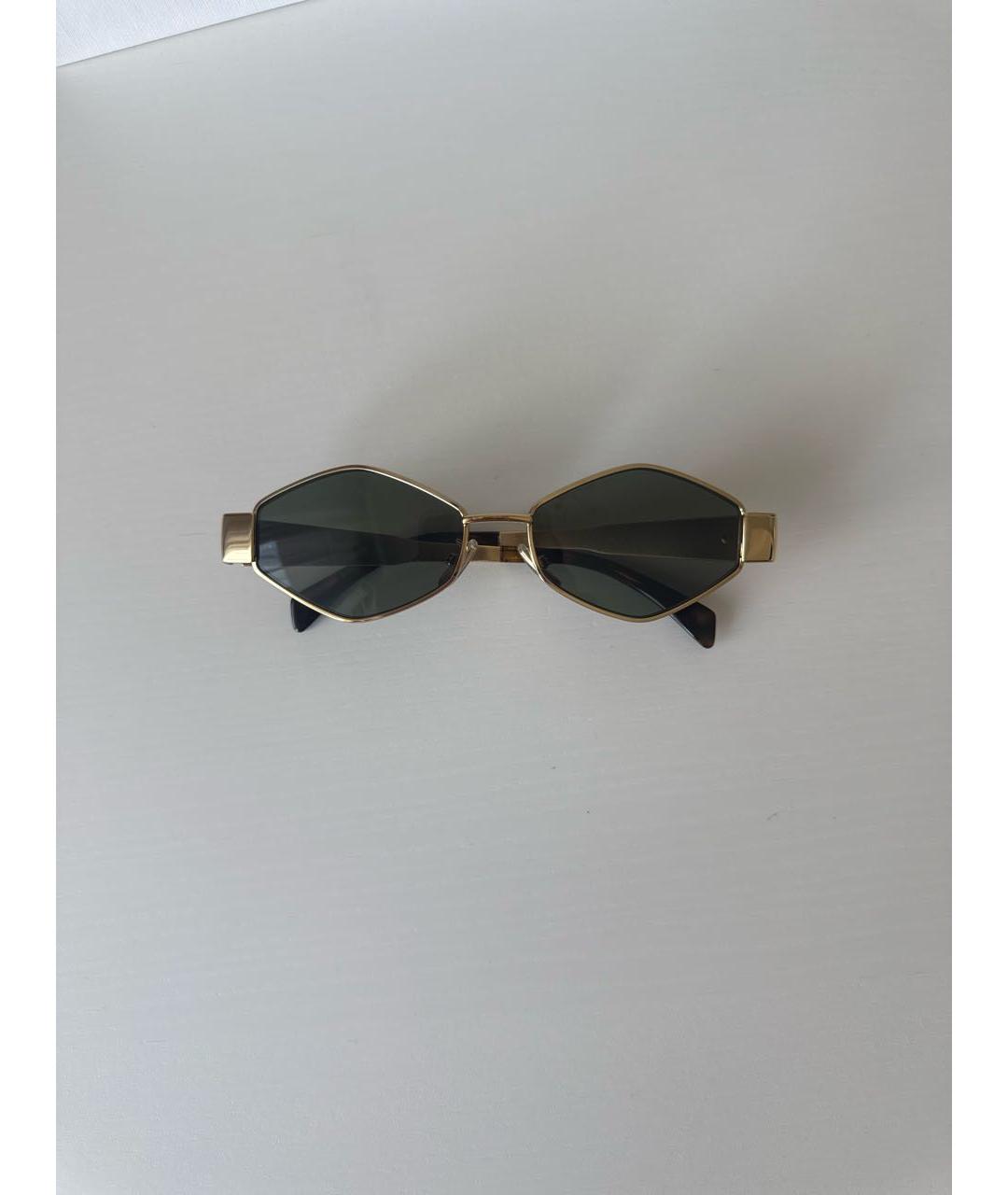 CELINE Золотые металлические солнцезащитные очки, фото 6