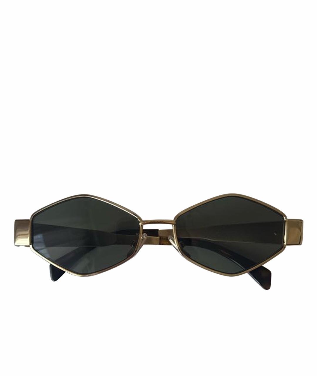 CELINE Золотые металлические солнцезащитные очки, фото 1