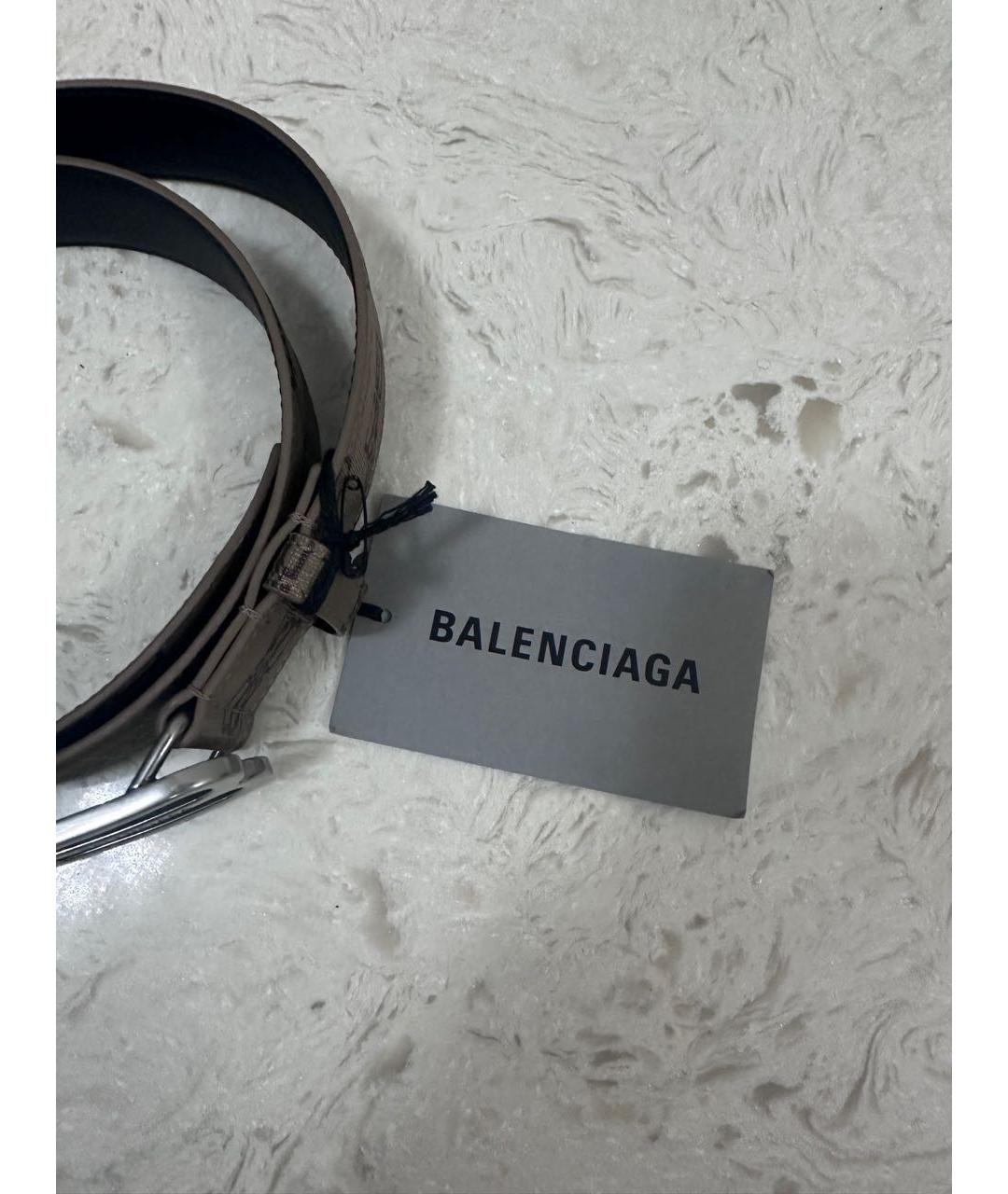 BALENCIAGA Коричневый кожаный ремень, фото 3