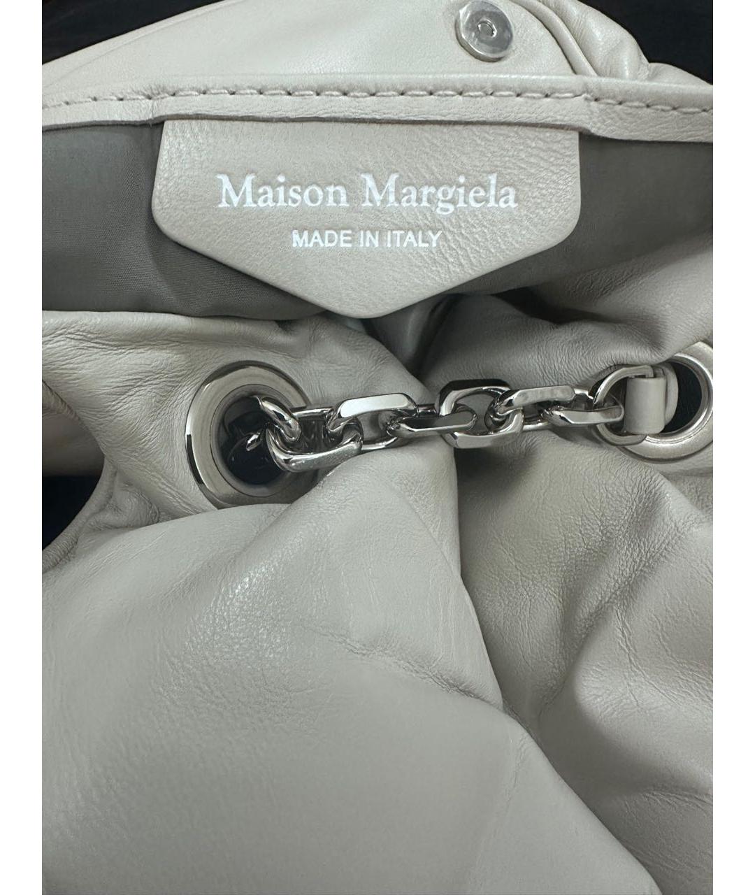 MAISON MARGIELA Бежевая кожаная сумка через плечо, фото 4