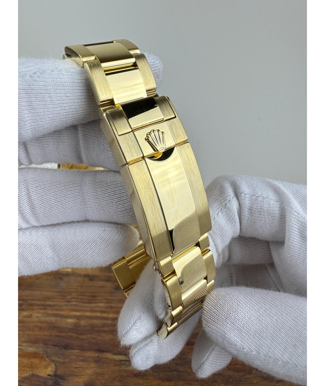 ROLEX Черные часы из желтого золота, фото 8