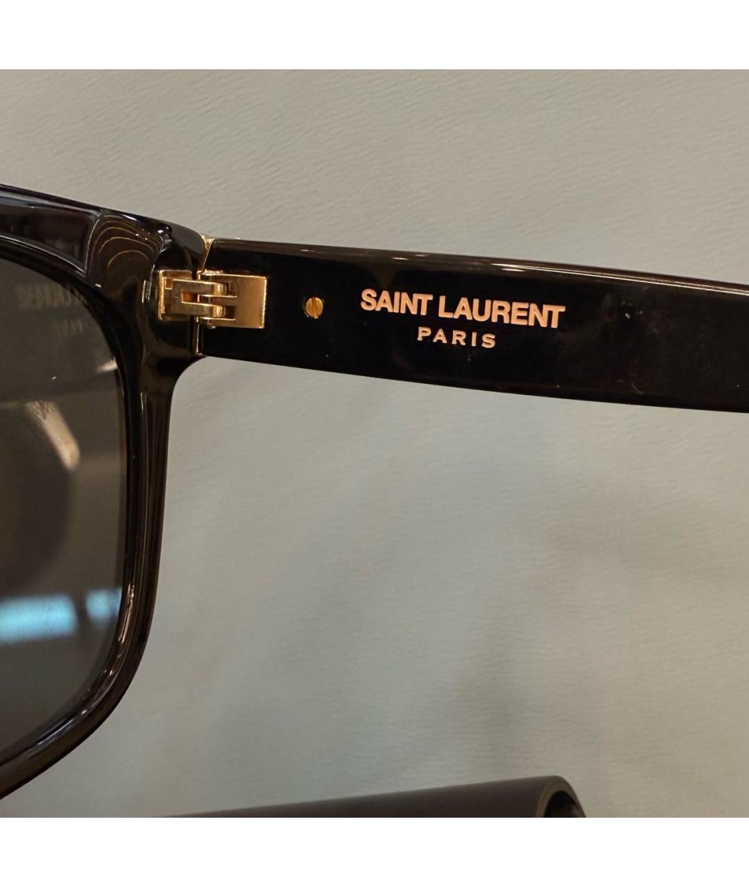 YVES SAINT LAURENT BEAUTY Черные пластиковые солнцезащитные очки, фото 3