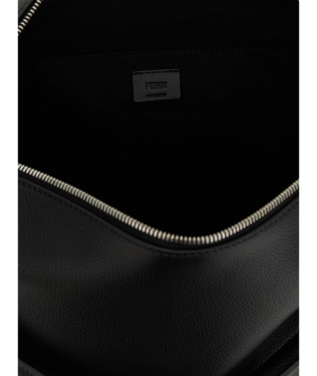 FENDI Черная кожаная сумка на плечо, фото 4