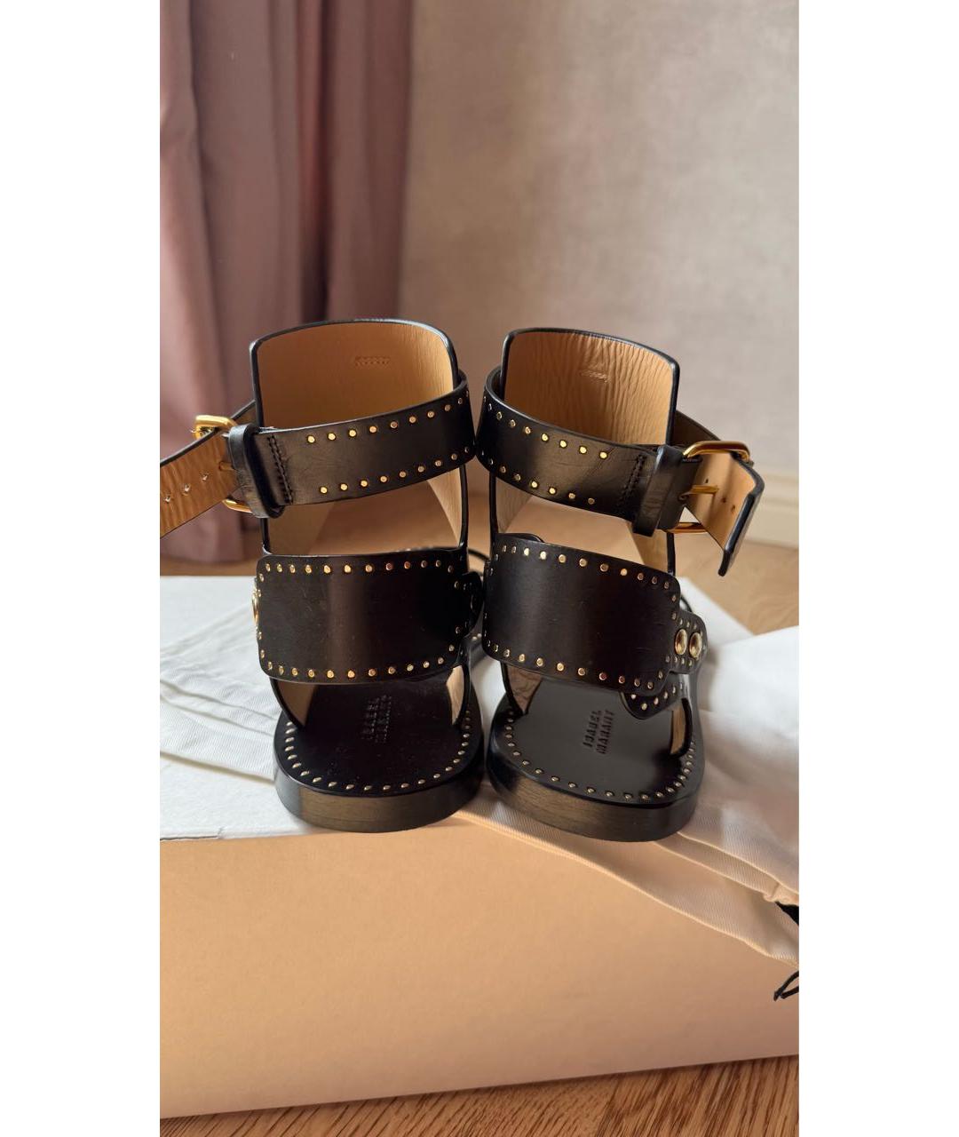 ISABEL MARANT Черные кожаные сандалии, фото 3