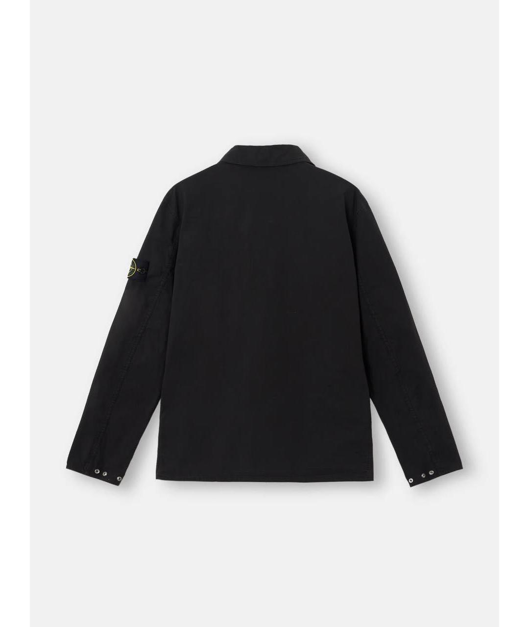 STONE ISLAND Черная хлопковая кэжуал рубашка, фото 2