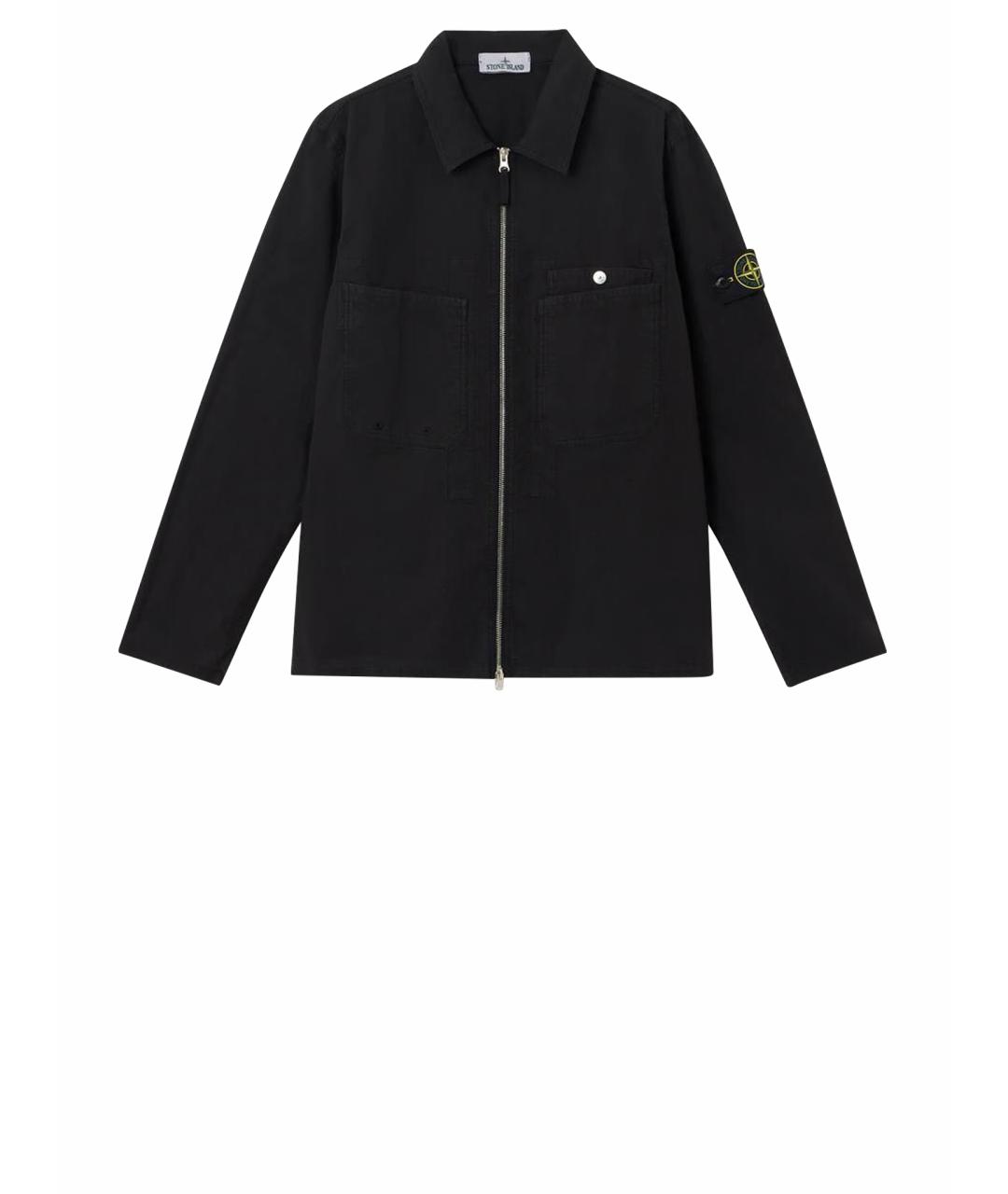 STONE ISLAND Черная хлопковая кэжуал рубашка, фото 1